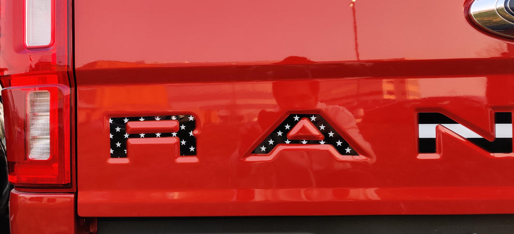 Black Flag Raised Tailgate Insert Letters Tailgate Letters Insert Plastic ABS Badge Fits 2019-2026 Ford Ranger Tailgate
