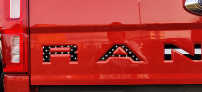 Black Flag Raised Tailgate Insert Letters Tailgate Letters Insert Plastic ABS Badge Fits 2019-2026 Ford Ranger Tailgate