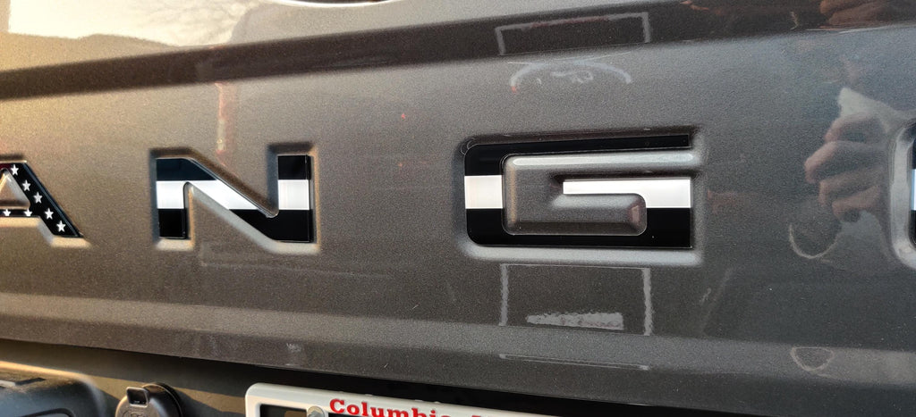 Black Flag Raised Tailgate Insert Letters Tailgate Letters Insert Plastic ABS Badge Fits 2019-2026 Ford Ranger Tailgate