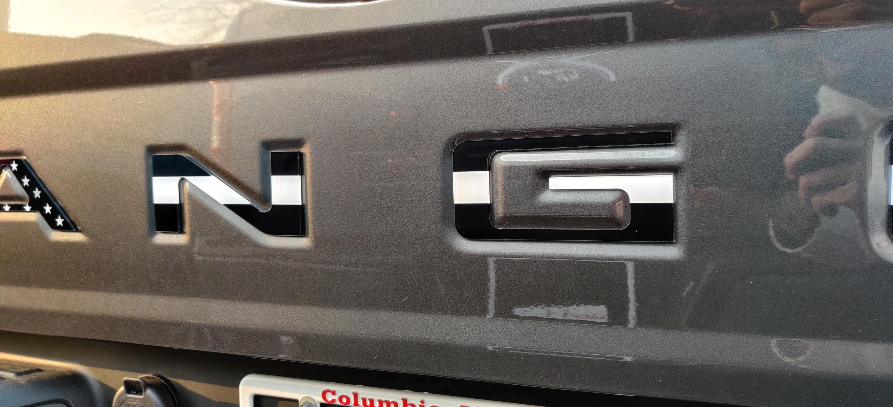 Black Flag Raised Tailgate Insert Letters Tailgate Letters Insert Plastic ABS Badge Fits 2019-2026 Ford Ranger Tailgate