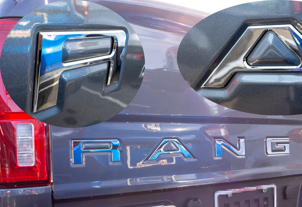Black Flag Raised Tailgate Insert Letters Tailgate Letters Insert Plastic ABS Badge Fits 2019-2023 Ford Ranger Tailgate