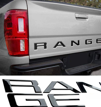 Black Flag Raised Tailgate Insert Letters Tailgate Letters Insert Plastic ABS Badge Fits 2019-2023 Ford Ranger Tailgate