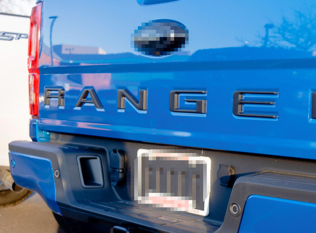 Double Layer Matte Black Raised Tailgate Insert Letters Tailgate Letters Insert Plastic ABS Badge Fits 2019-2023 Ford Ranger Tailgate