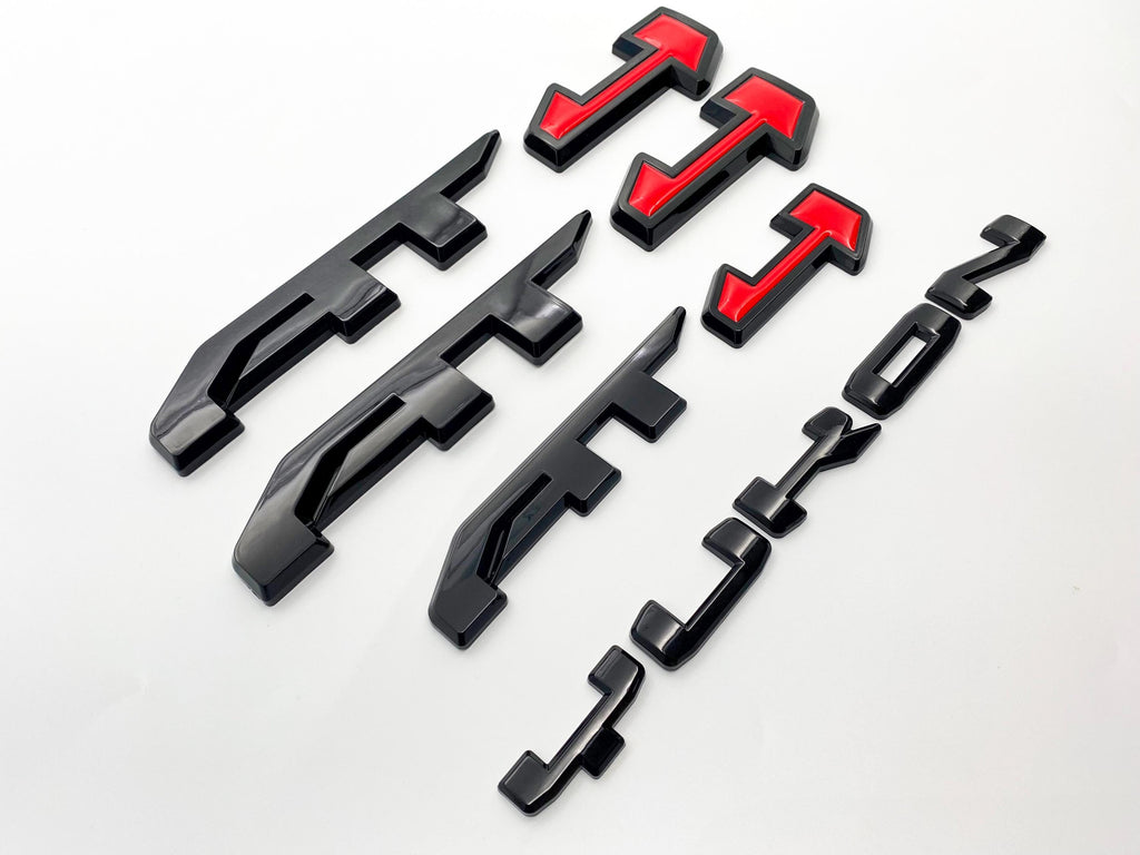 4Pcs Overlay Emblems Kit 2021-2025 Yukon AT4 Letters Emblem 3D Door Rear Nameplate