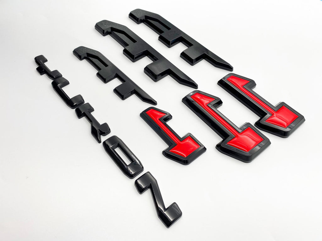 4Pcs Overlay Emblems Kit 2021-2025 Yukon AT4 Letters Emblem 3D Door Rear Nameplate