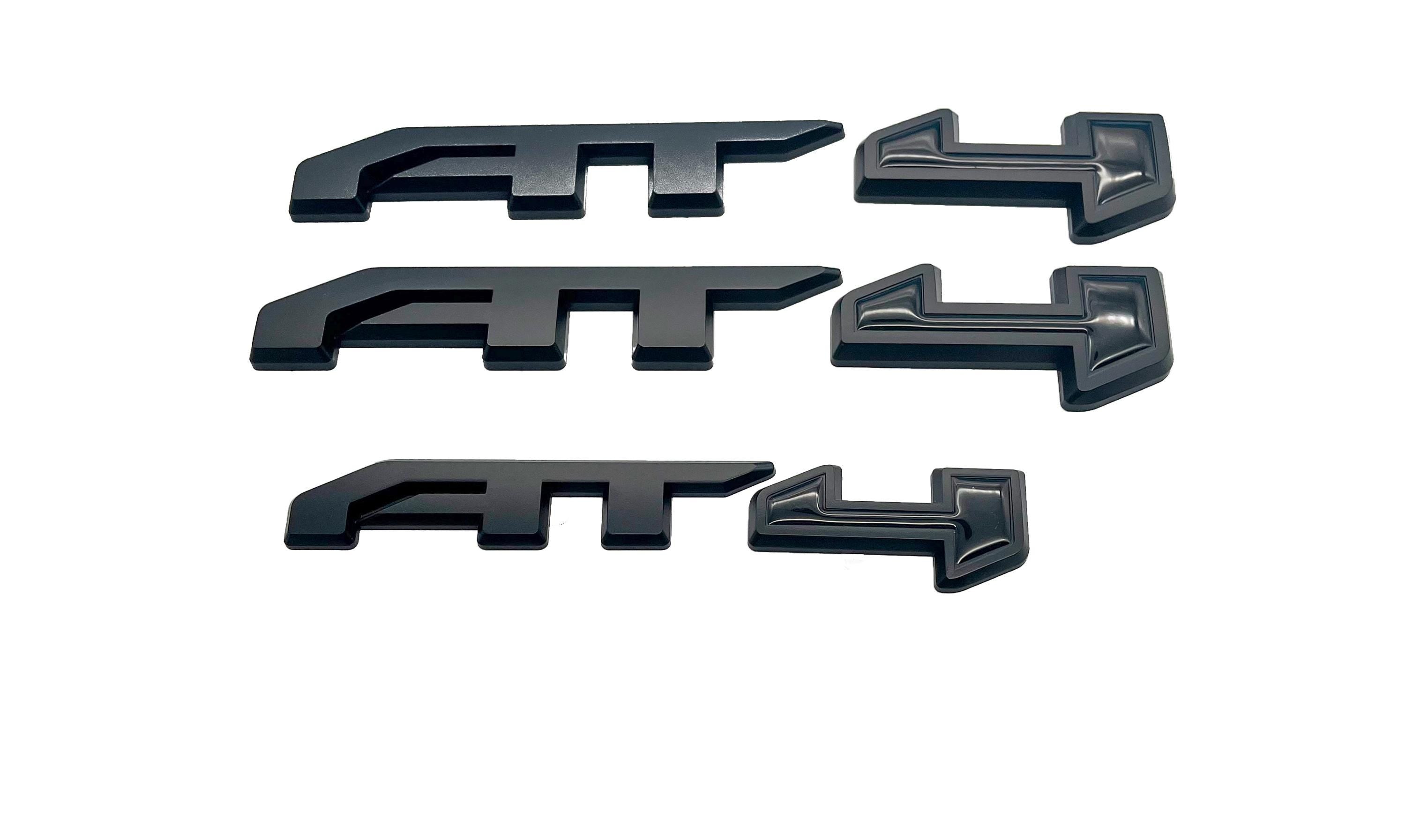4Pcs Matte Black Overlay Emblems Kit 2021-2025 Yukon AT4 Letters Emblem 3D Door Rear Nameplate