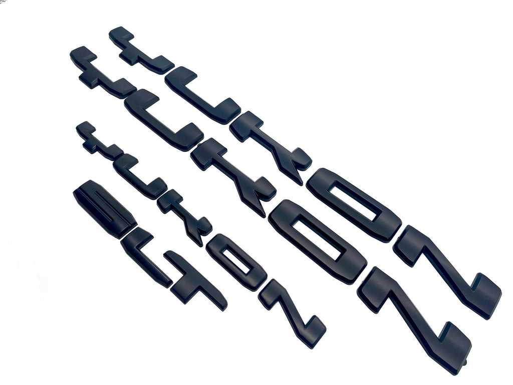 4Pcs Matte Black Overlay Emblems Kit 2021-2025 Yukon SLT Letters Emblem 3D Door Rear Nameplate