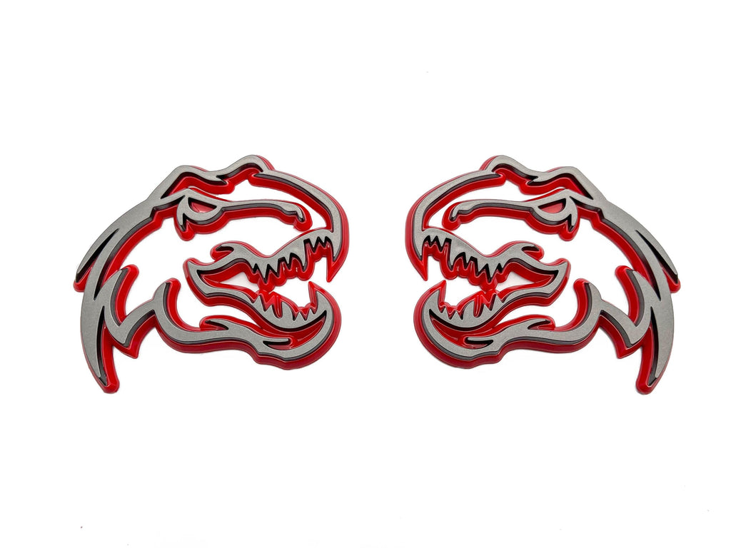Double Layer Dinosaur Fender Badges | Aggressive Raptor Design for F150, RAM 1500, and More | 2 Premium Badges