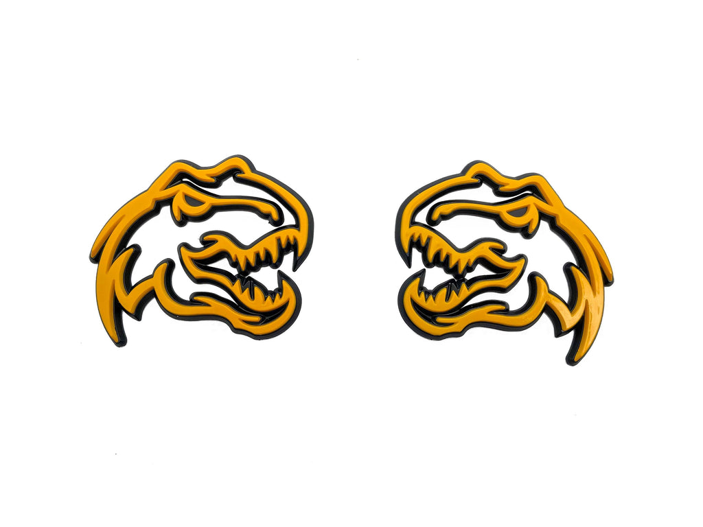 Double Layer Dinosaur Fender Badges | Aggressive Raptor Design for F150, RAM 1500, and More | 2 Premium Badges