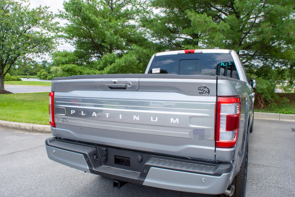 Black on Chrome Double Layer Dinosaur Fender Badges | Aggressive Raptor Design for F150, RAM 1500, and More | 2 Premium Badges