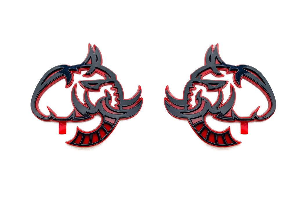 Elephant Head Fender Left/Right Side Badge 3D Emblems Decal Stickers for Hellephant Challenger Charger TRX Silverado