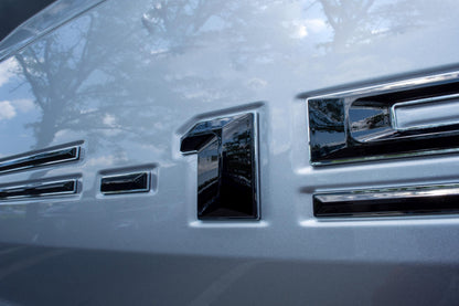 Black on Chrome Raised Tailgate Insert Letters Tailgate Letters Insert Plastic ABS Badge Fits 2021-2025 Ford F-150 F150 Tailgate