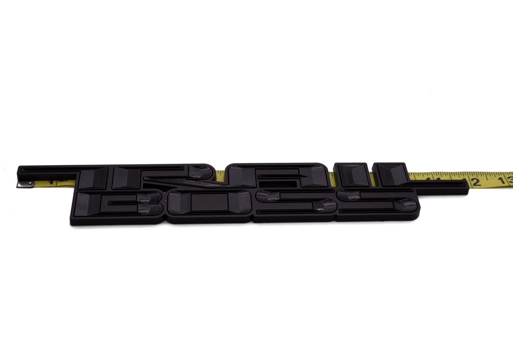 Black Custom 1/8" Thick Trailboss Bedside Emblem Badge with Adhesive - 12'' x 1.8'' - ABS Plastic