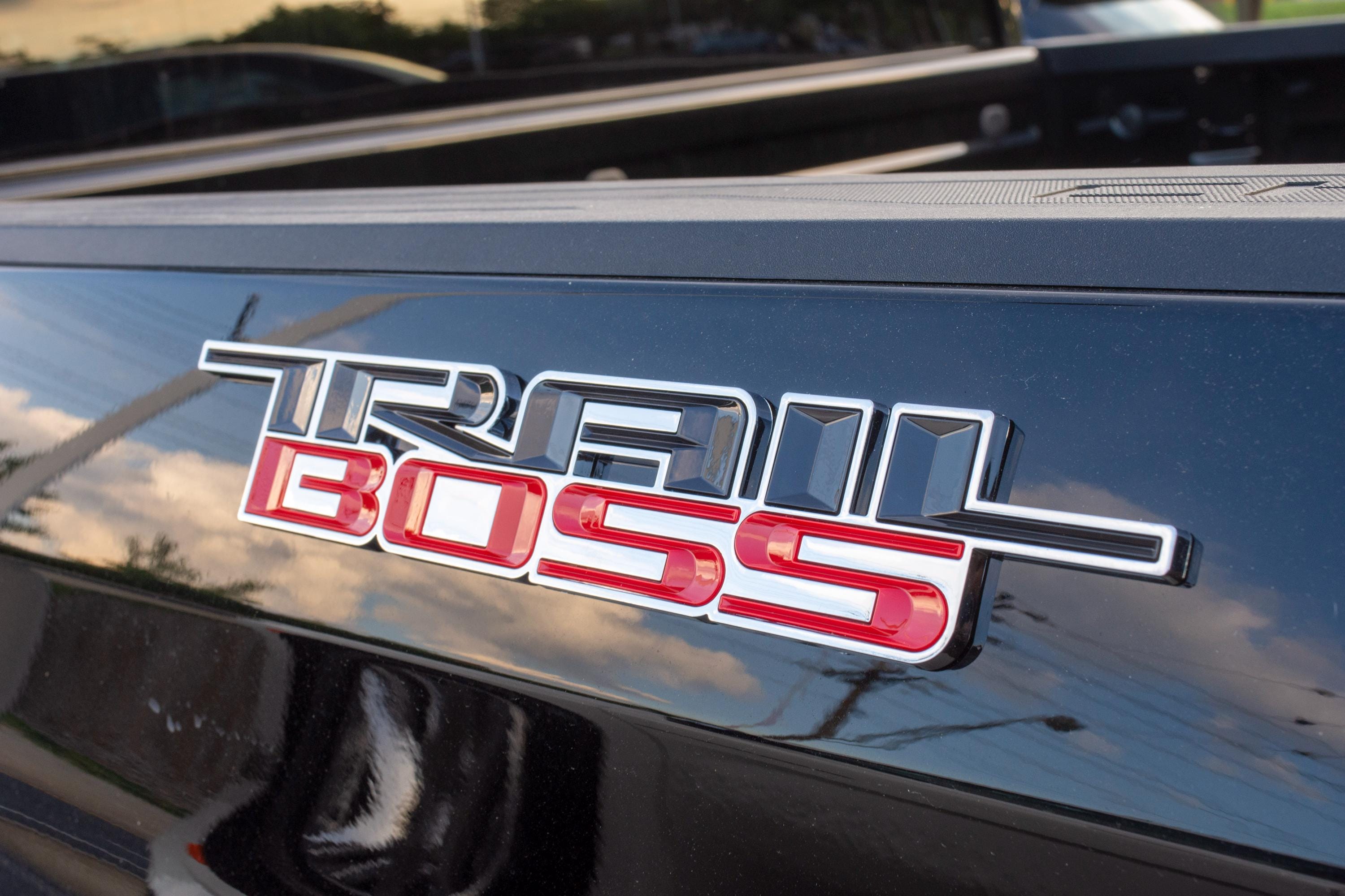 Custom 1/8" Thick Trailboss Bedside Emblem Badge with Adhesive - 12'' x 1.8'' - ABS Plastic