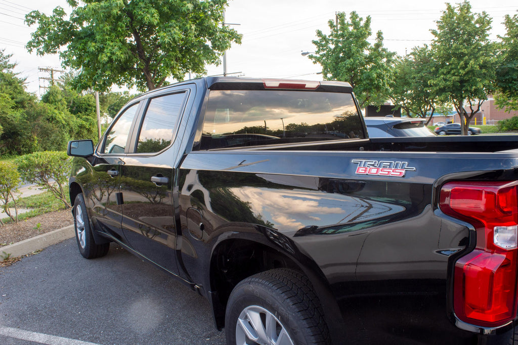 Custom 1/8" Thick Trailboss Bedside Emblem Badge with Adhesive - 12'' x 1.8'' - ABS Plastic