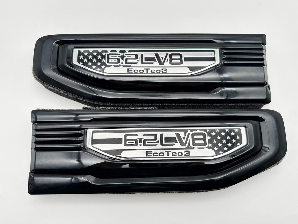 Black emblem Fit For 19-24 GMC Sierra 1500 6.2L V8 Duramax Fender Vent Emblem Kit Black 86532094