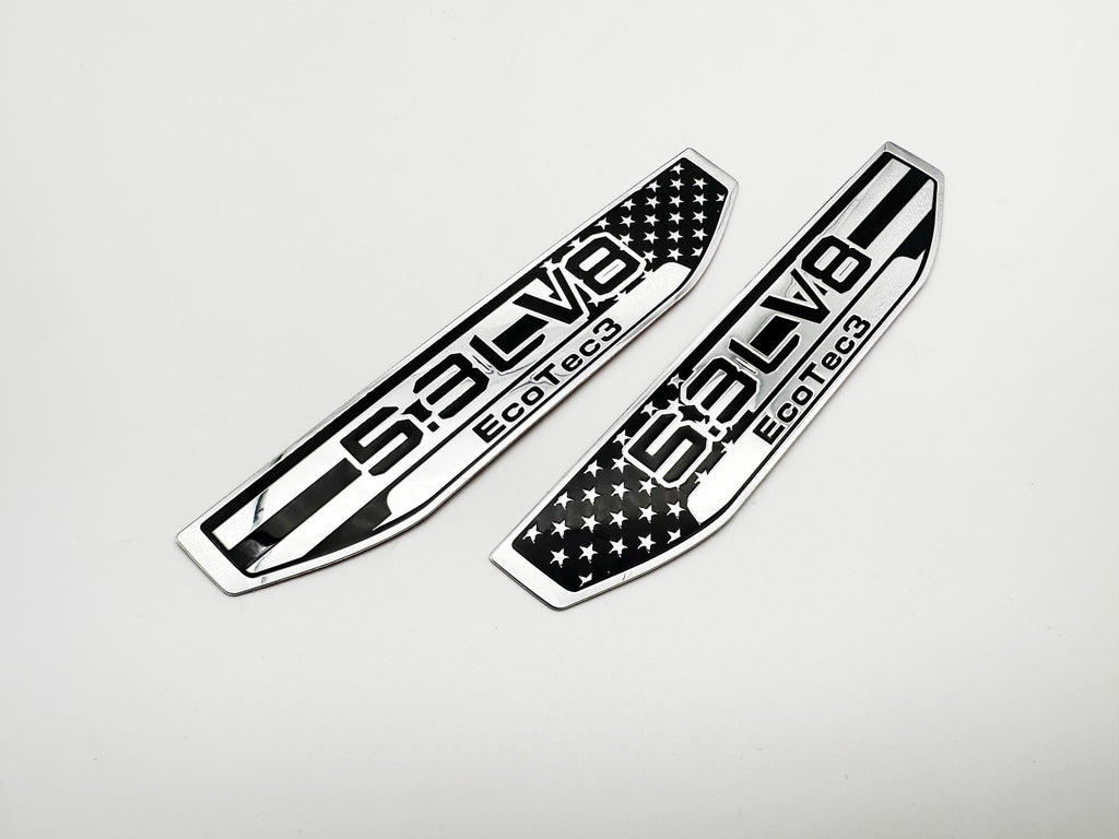 Black emblem Fit For 19-24 GMC Sierra 1500 5.3L V8 Duramax Fender Vent Emblem Kit Black 86532094