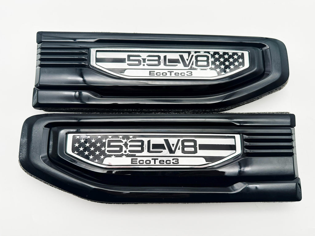 Black emblem Fit For 19-24 GMC Sierra 1500 5.3L V8 Duramax Fender Vent Emblem Kit Black 86532094