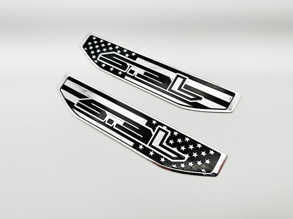 Black emblem Fit For 19-24 GMC Sierra 1500 5.3L V8 Duramax Fender Vent Emblem Kit Black 86532094