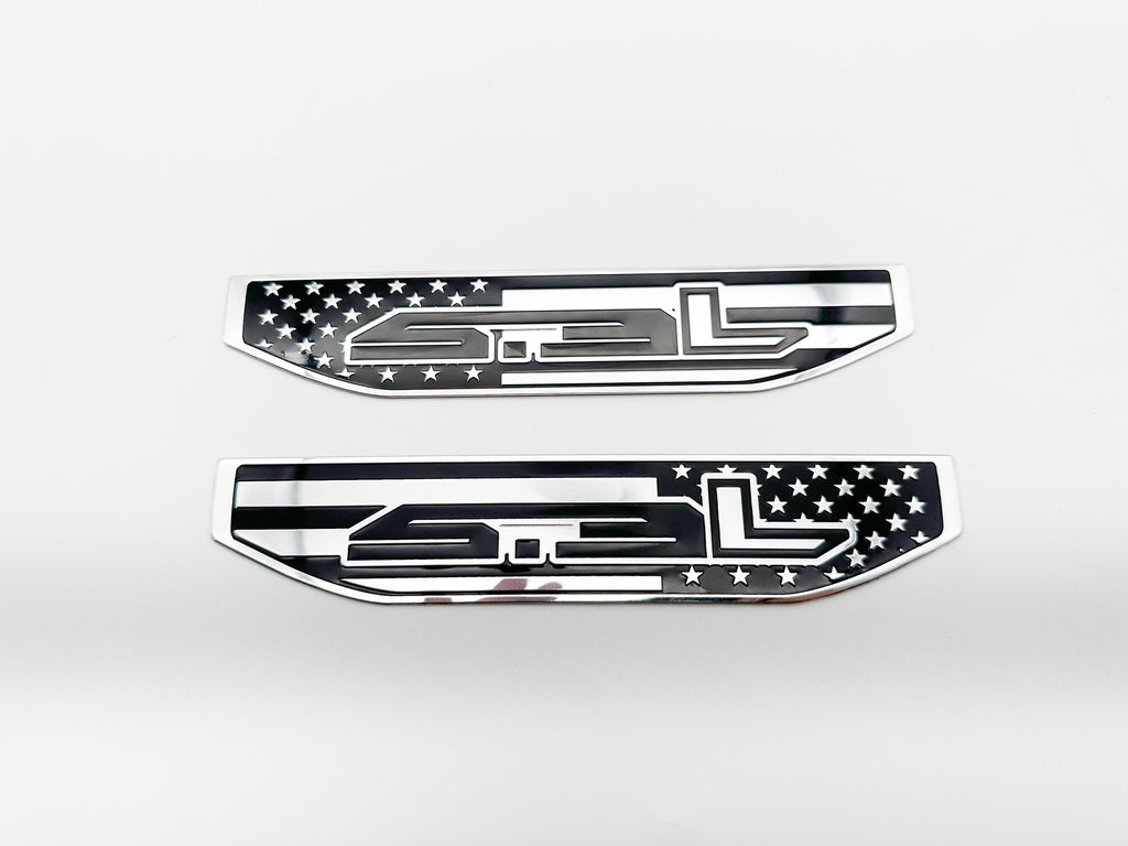 Black emblem Fit For 19-24 GMC Sierra 1500 5.3L V8 Duramax Fender Vent Emblem Kit Black 86532094