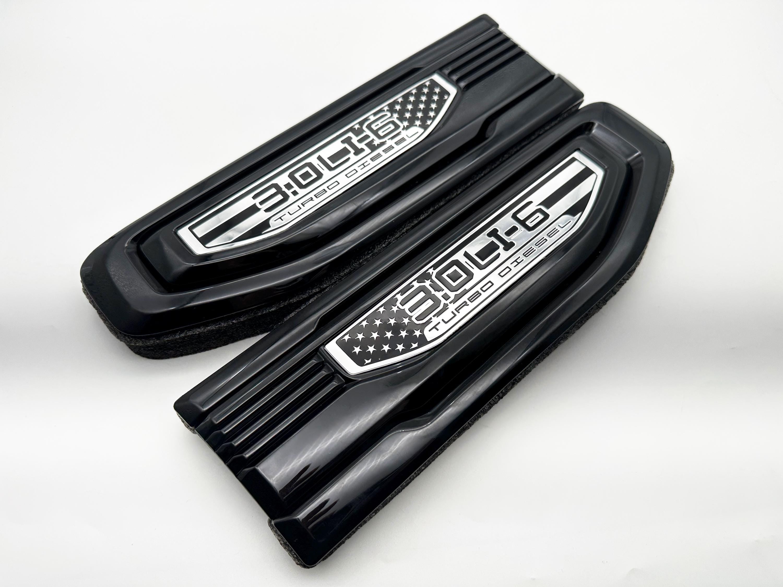 Black emblem Fit For 19-24 GMC Sierra 1500 3.0L I6 Duramax Fender Vent Emblem Kit Black 86532094