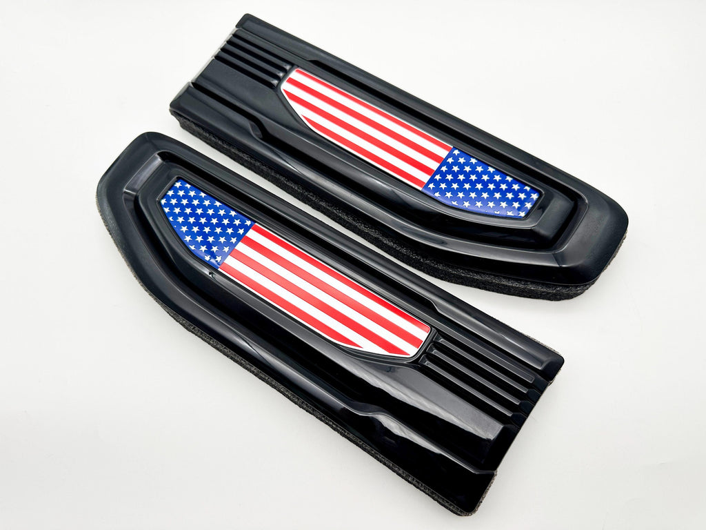 Color Flag emblem Fit For 19-24 GMC Sierra 1500 6.2L V8 Duramax / 5.3L V8 Fender Vent Emblem Kit Black 86532094 5.3L V8 Fender Badge Set