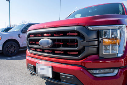 Rapid Red Metallic Grille Insert Trim Compatible with 2021-2023 Ford F-150 XL/XLT - Adhesive Backed Custom Fit Overlay