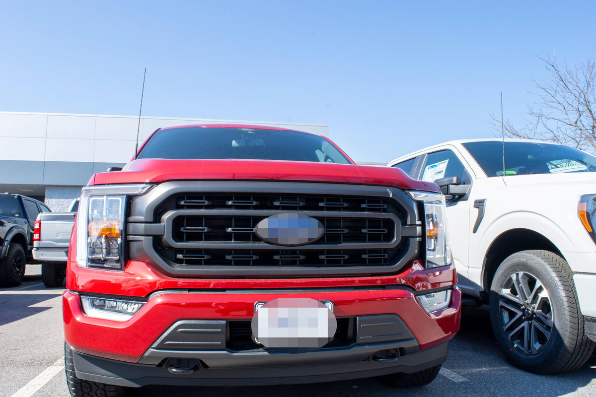 Rapid Red Metallic Grille Insert Trim Compatible with 2021-2023 Ford F-150 XL/XLT - Adhesive Backed Custom Fit Overlay