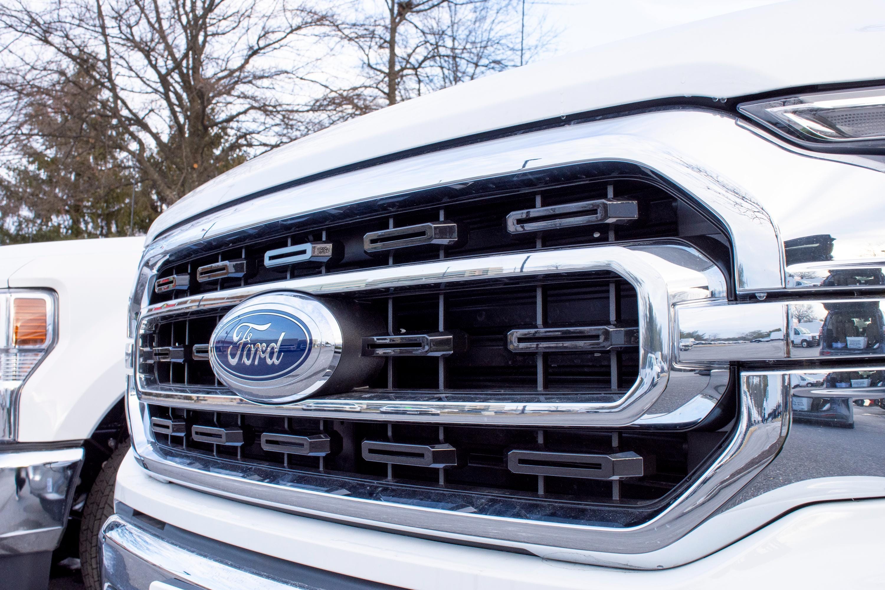 Gloss Black Grille Insert Trim Compatible with 2021-2023 Ford F-150 XL/XLT - Adhesive Backed Custom Fit Overlay