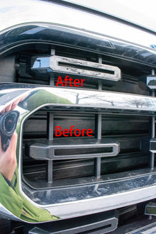 Gloss Black Grille Insert Trim Compatible with 2021-2023 Ford F-150 XL/XLT - Adhesive Backed Custom Fit Overlay