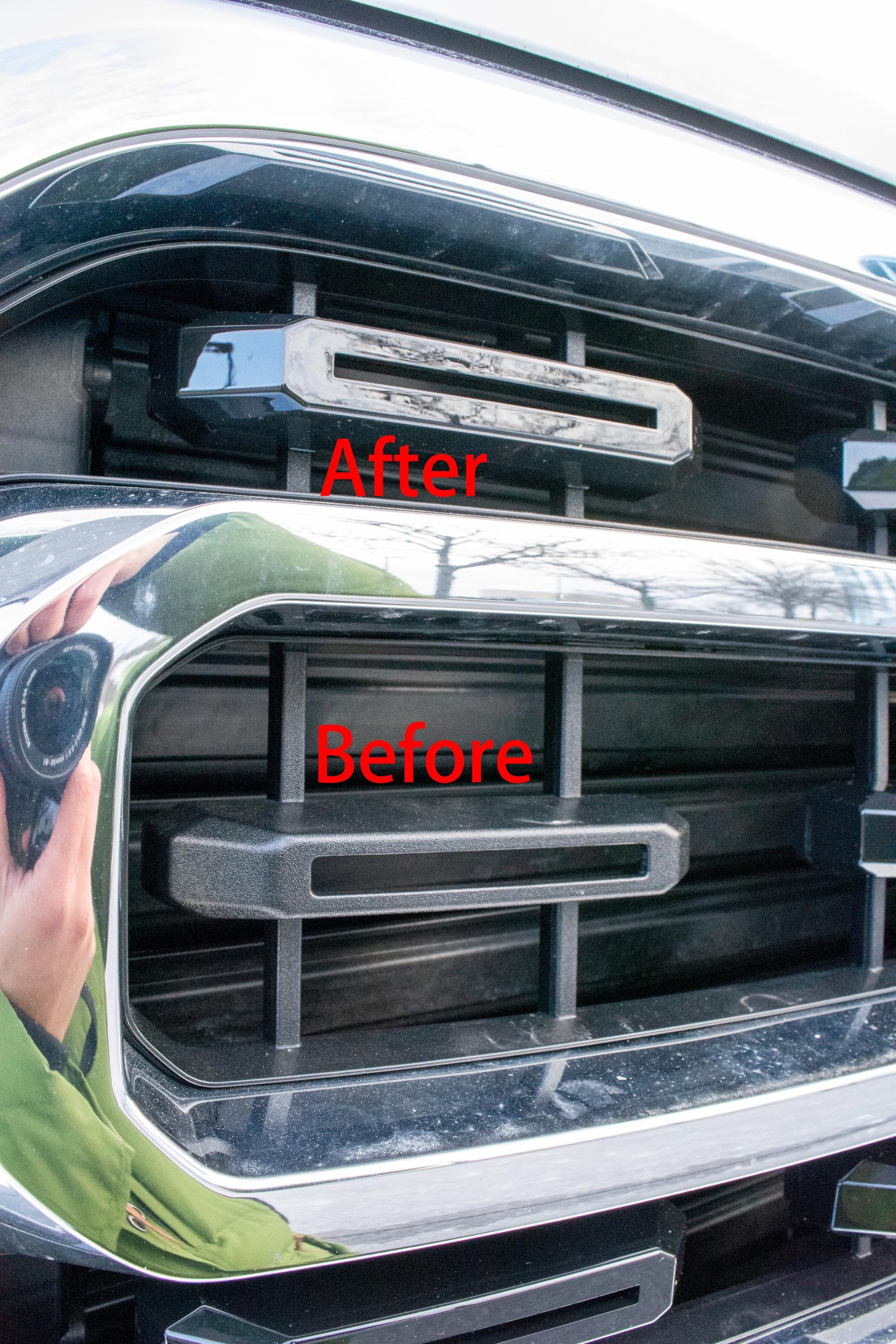 Gloss Black Grille Insert Trim Compatible with 2021-2023 Ford F-150 XL/XLT - Adhesive Backed Custom Fit Overlay