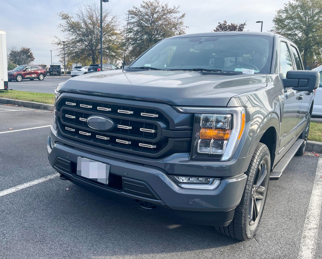 Chrome Grille Insert Trim Compatible with 2021-2023 Ford F-150 XL/XLT - Adhesive Backed Custom Fit Overlay