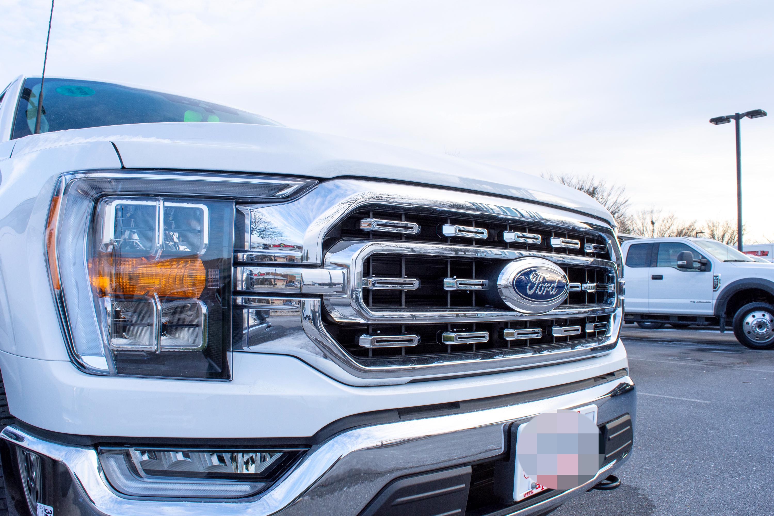 Chrome Grille Insert Trim Compatible with 2021-2023 Ford F-150 XL/XLT - Adhesive Backed Custom Fit Overlay