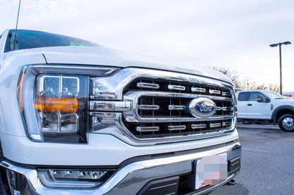 Chrome Grille Insert Trim Compatible with 2021-2023 Ford F-150 XL/XLT - Adhesive Backed Custom Fit Overlay