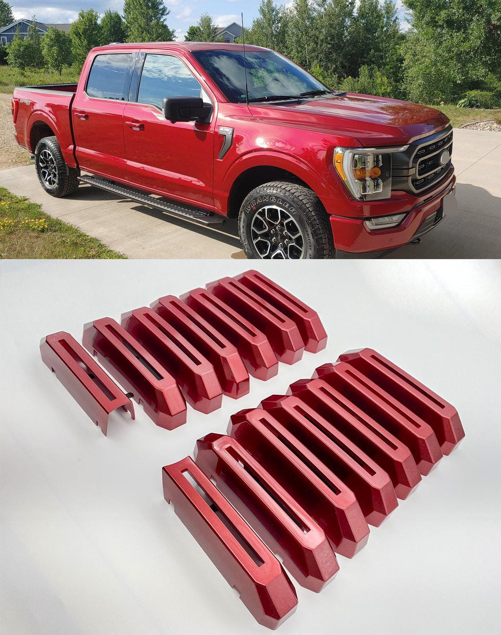 Chrome Grille Insert Trim Compatible with 2021-2023 Ford F-150 XL/XLT - Adhesive Backed Custom Fit Overlay