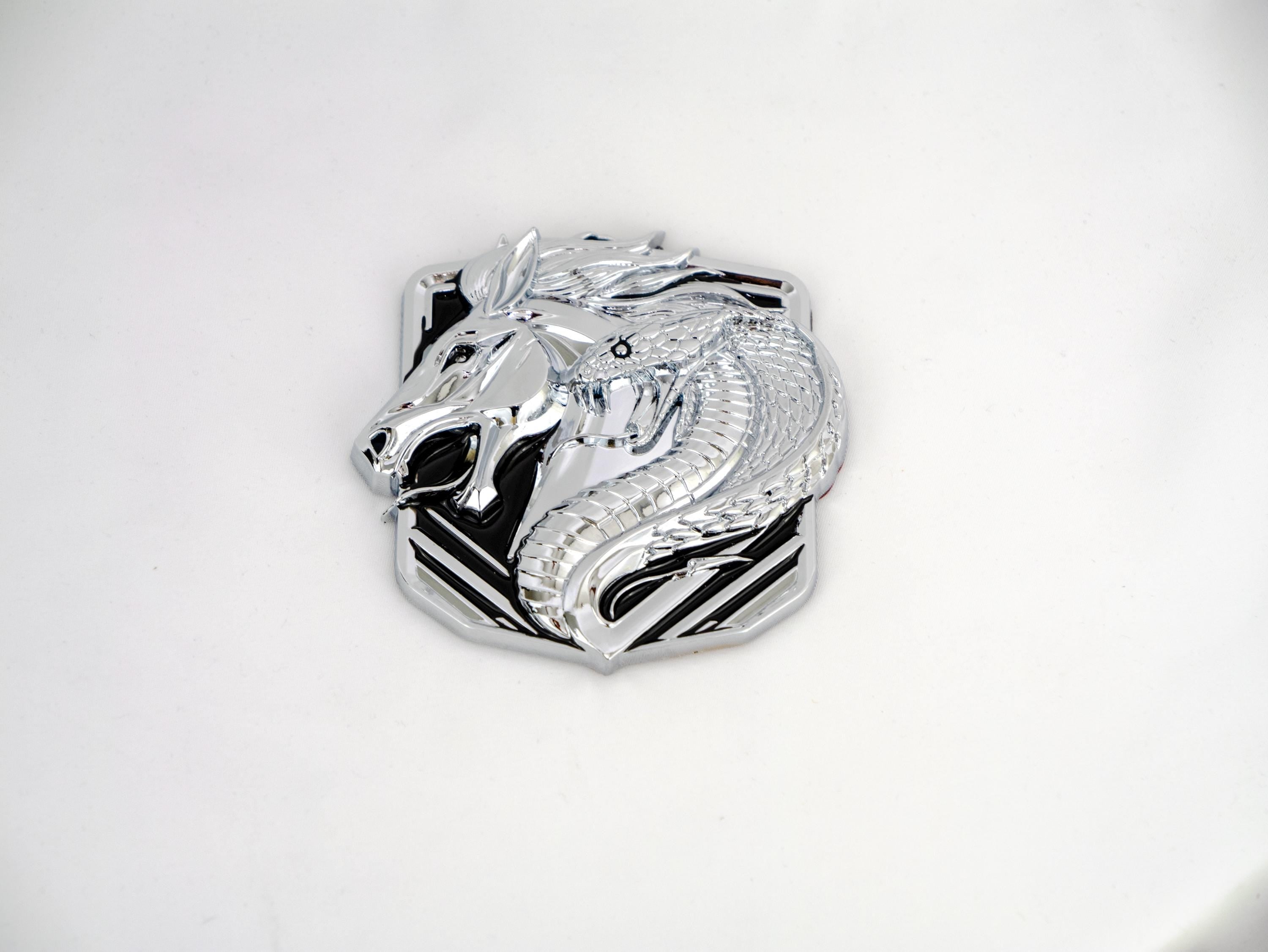 Coyote Emblem – Mustang Accessories for Fender / Door | OEM+ Style, 4"x4" Chrome