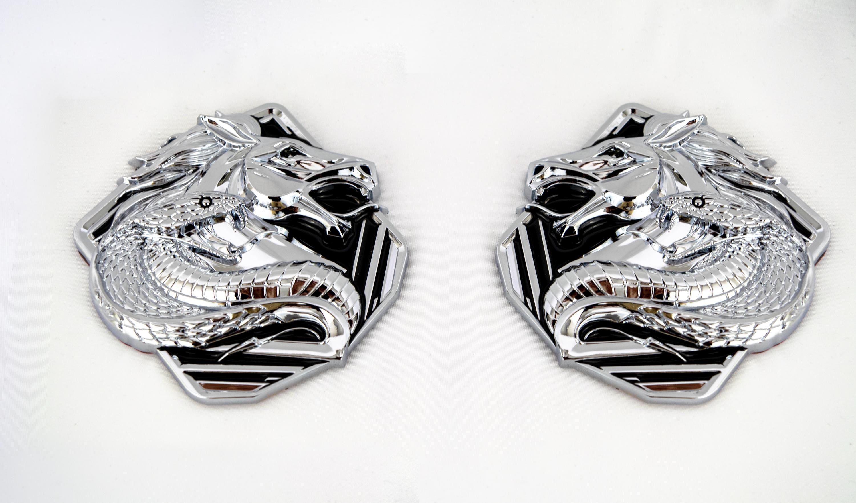 Coyote Emblem – Mustang Accessories for Fender / Door | OEM+ Style, 4"x4" Chrome