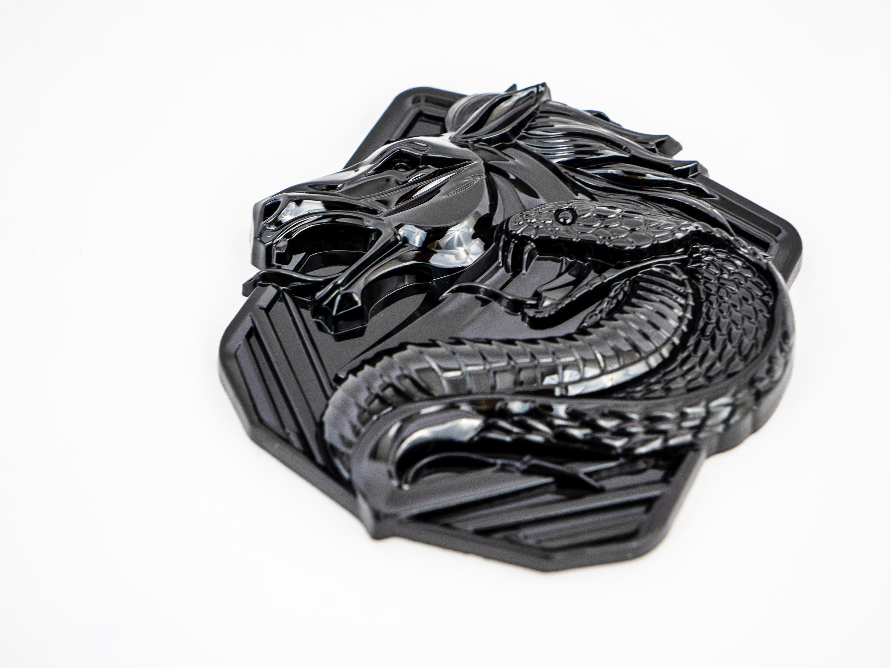 Coyote Emblem – Mustang Accessories for Fender / Door | OEM+ Style, 4"x4" Gloss Black