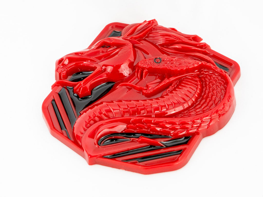 Coyote Emblem – Mustang Accessories for Fender / Door | OEM+ Style, 4"x4" RED Black