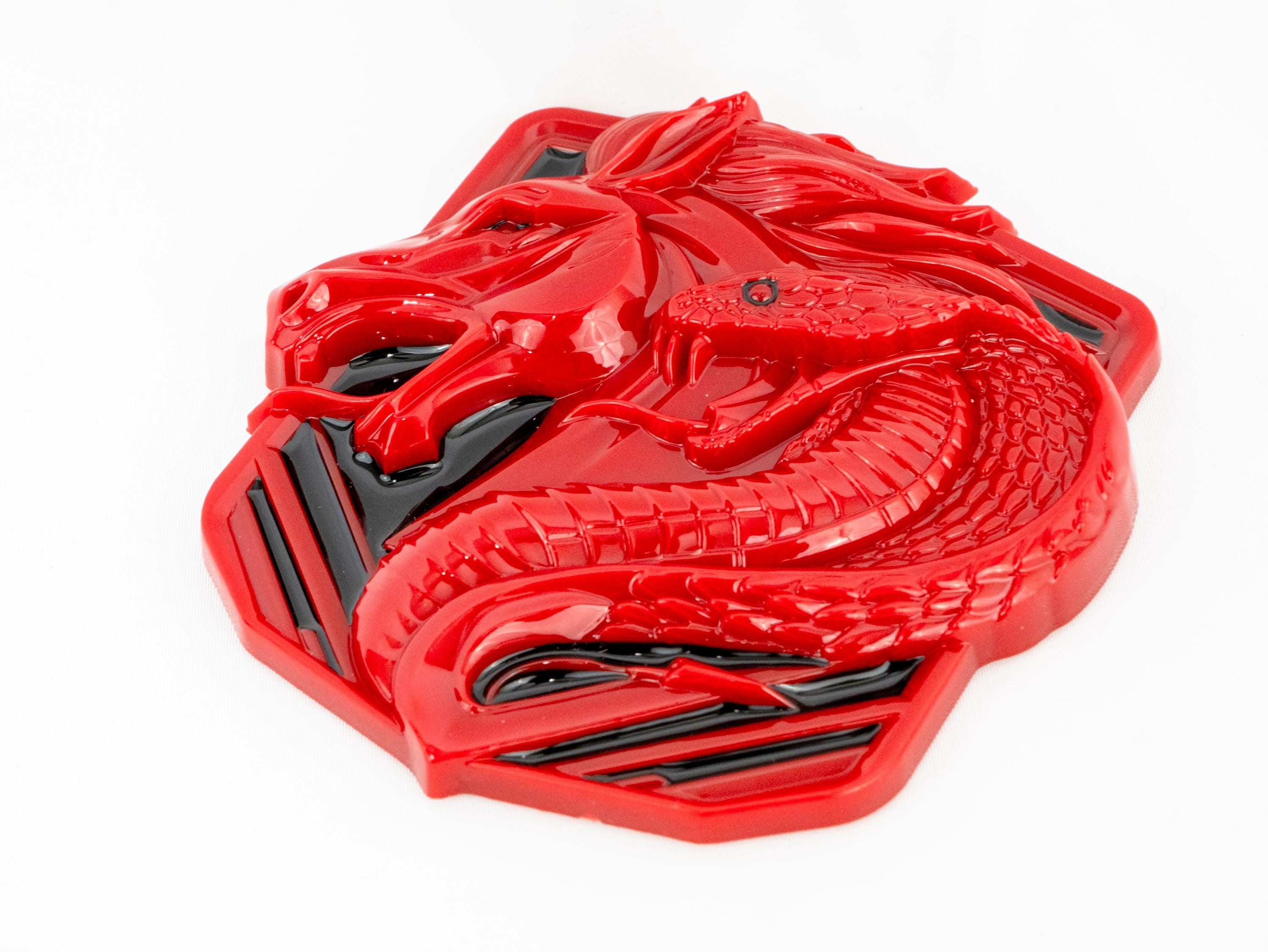 Coyote Emblem – Mustang Accessories for Fender / Door | OEM+ Style, 4"x4" RED Black