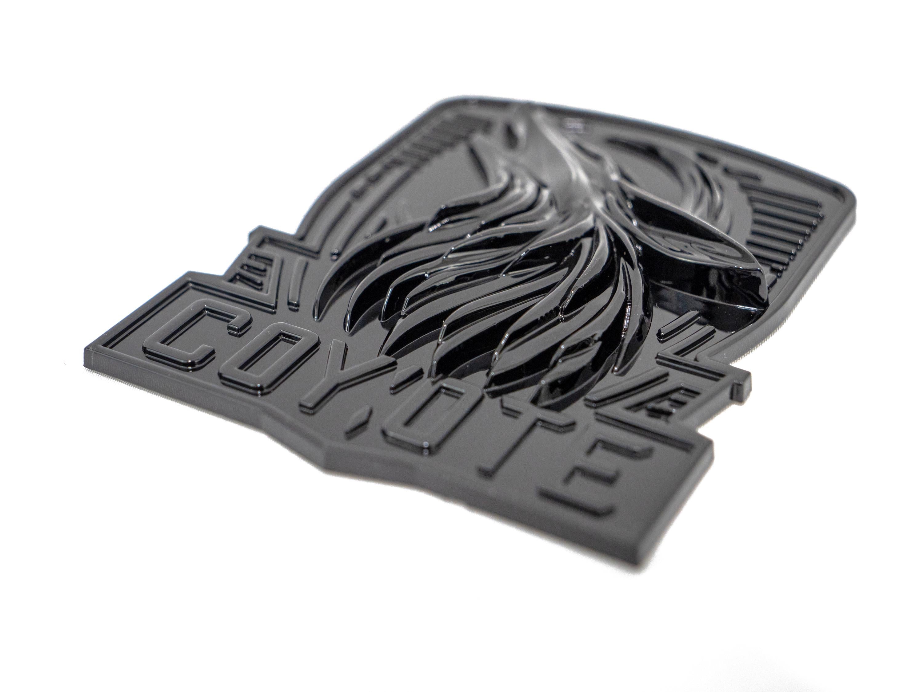 Coyote Emblem – Mustang Accessories for Fender / Door | OEM+ Style, 4"x4" Gloss Black