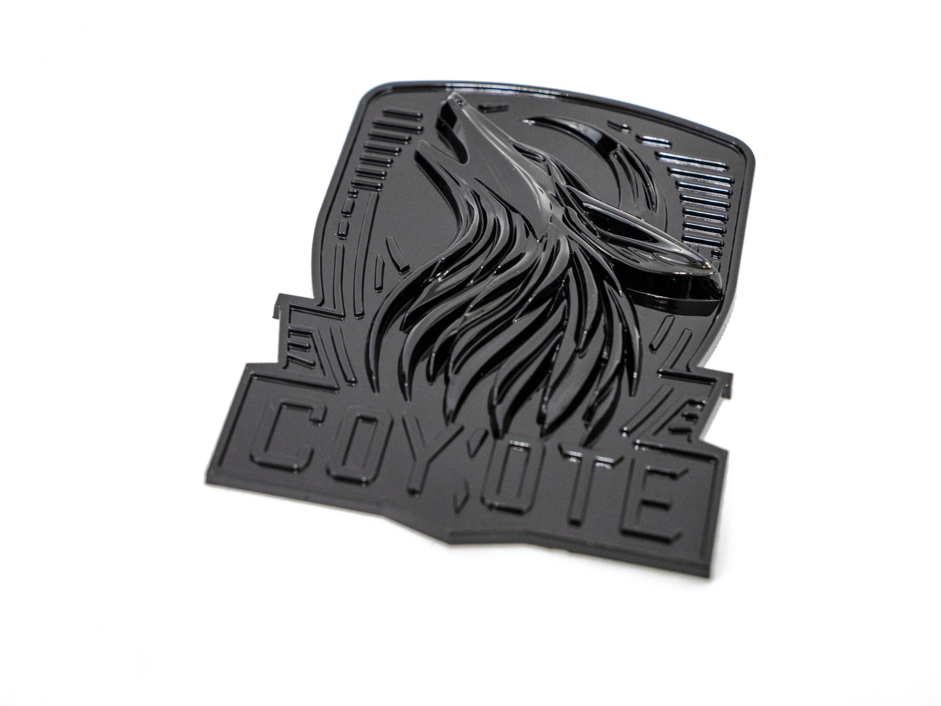 Coyote Emblem – Mustang Accessories for Fender / Door | OEM+ Style, 4"x4" Gloss Black