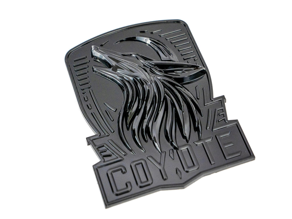 Coyote Emblem – Mustang Accessories for Fender / Door | OEM+ Style, 4"x4" Gloss Black