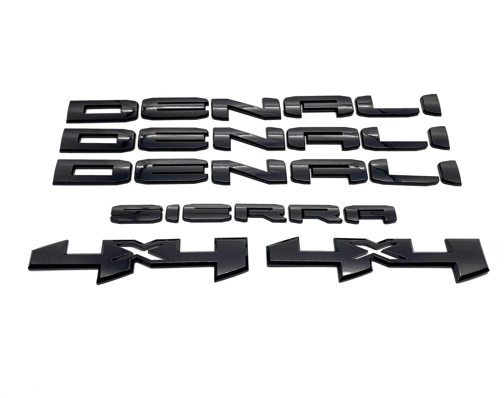 Doors Tailgate Sierra Denali 4x4 overlay Emblems Fits 2019-2025 GMC Sierra 1500 Denali 4X4