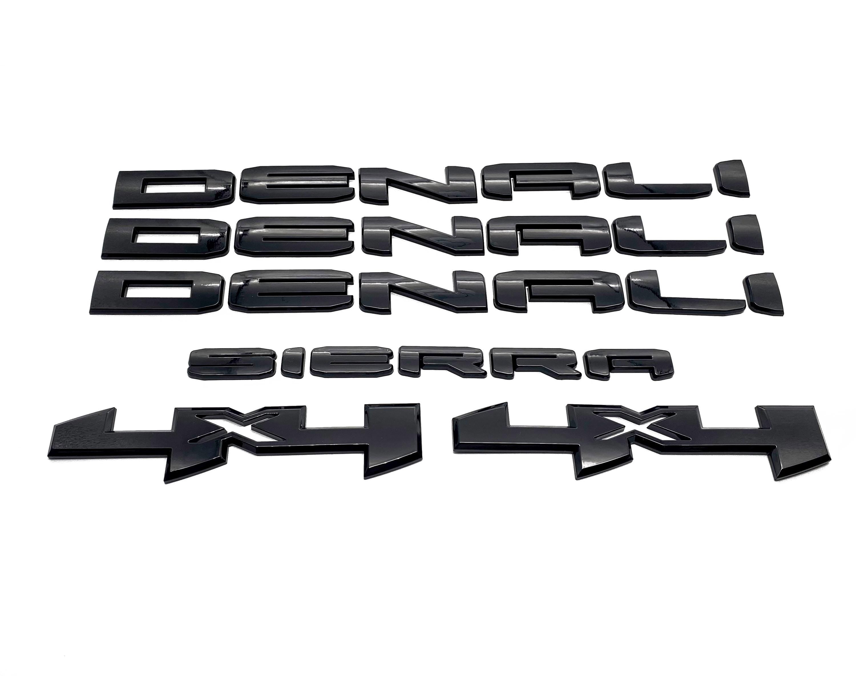 Doors Tailgate Sierra Denali 4x4 overlay Emblems Fits 2019-2025 GMC Sierra 1500 Denali 4X4
