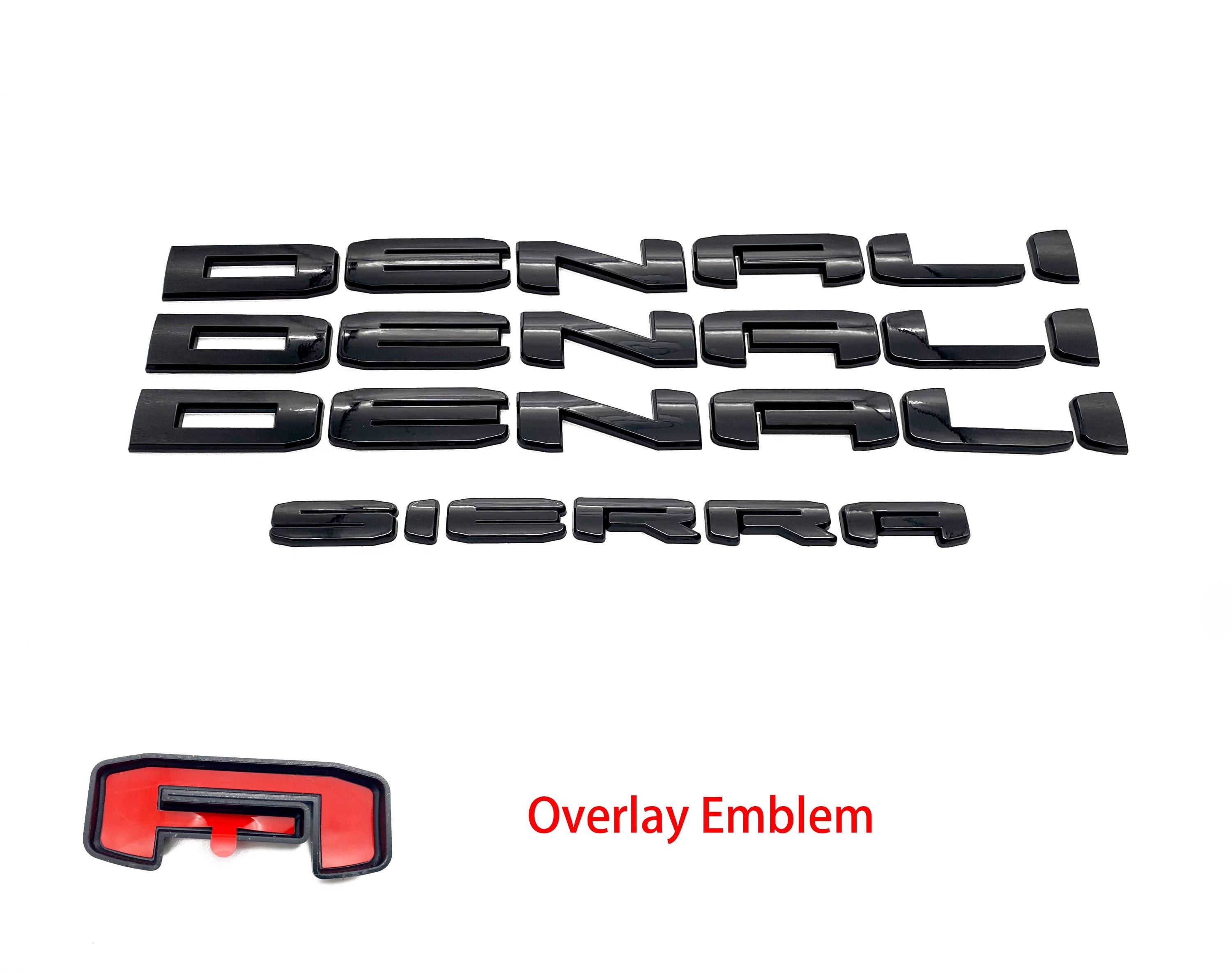 Doors Tailgate Sierra Denali 4x4 overlay Emblems Fits 2019-2025 GMC Sierra 1500 Denali 4X4