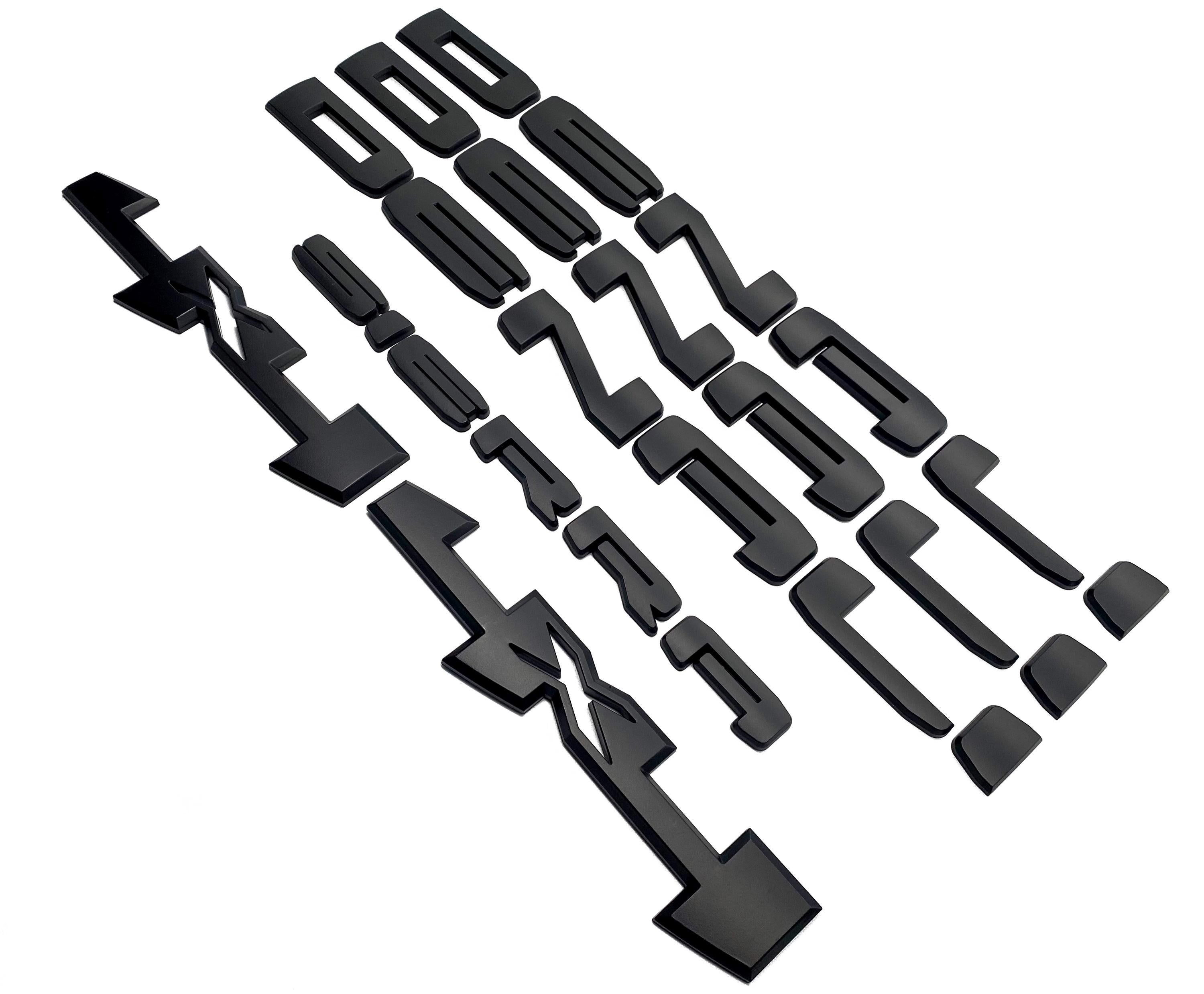 Doors Tailgate Sierra Denali 4x4 overlay Emblems Fits 2019-2025 GMC Sierra 1500 Denali 4X4 Matte Black