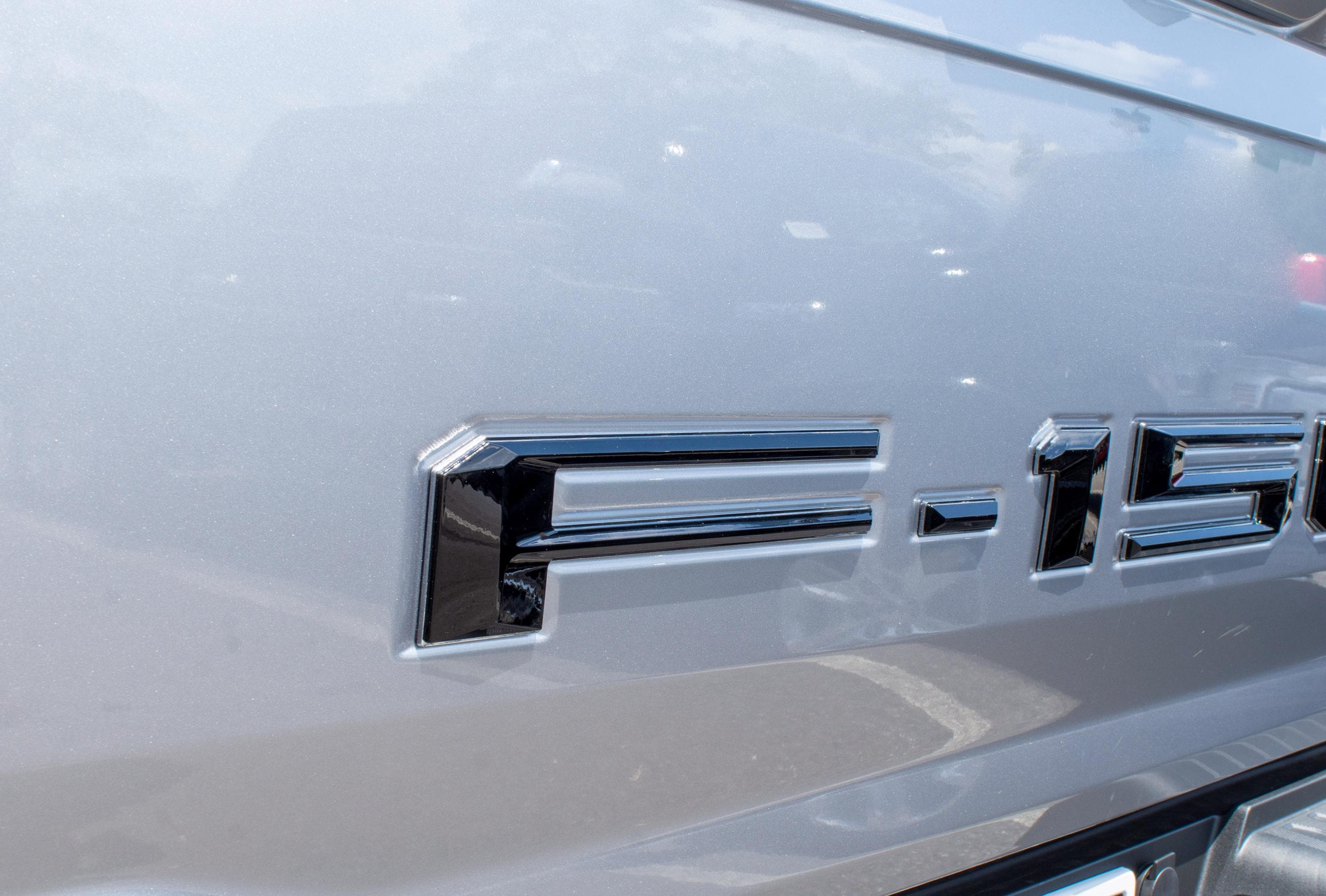 Black on Chrome Raised Tailgate Insert Letters Tailgate Letters Insert Plastic ABS Badge Fits 2021-2025 Ford F-150 F150 Tailgate