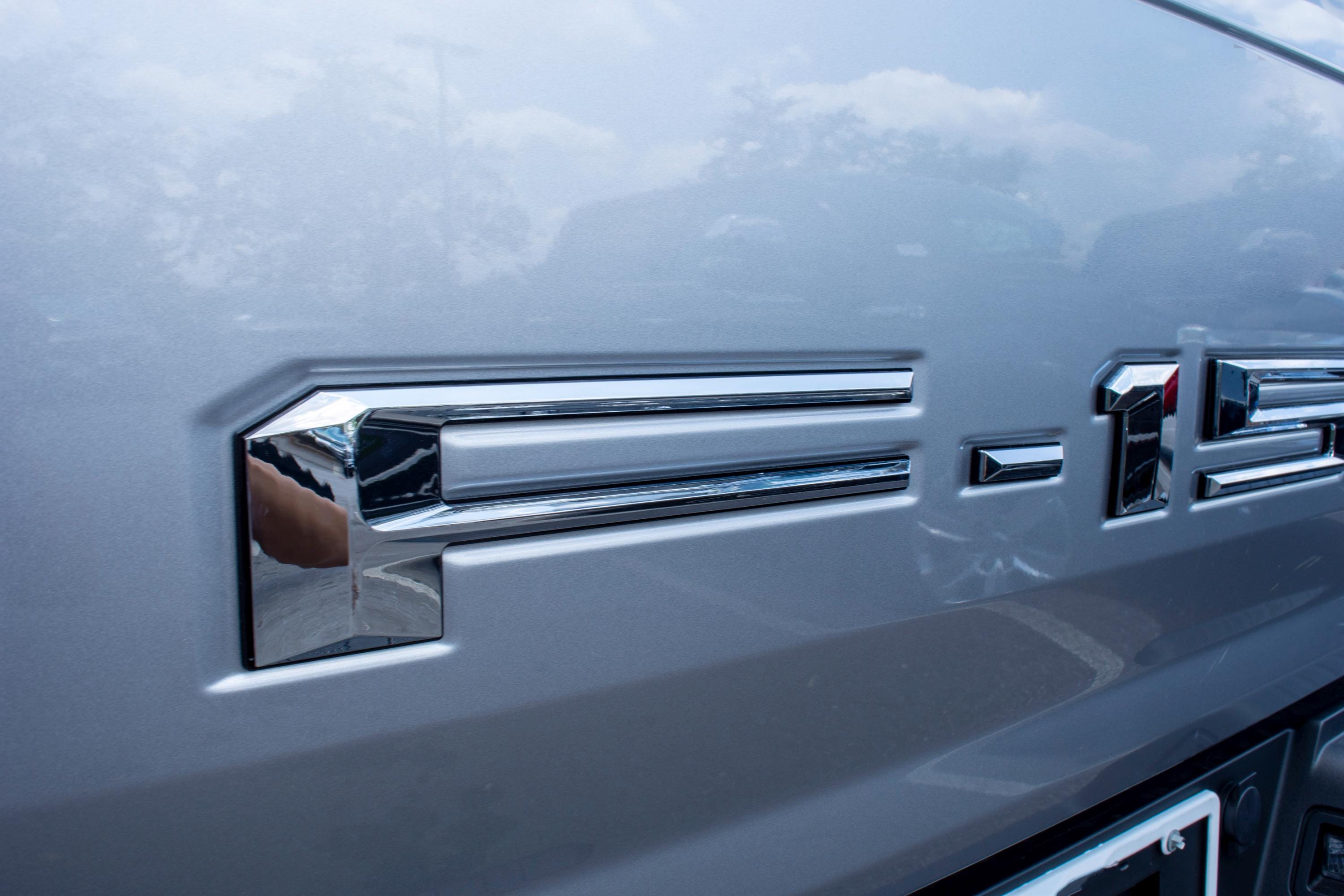 Chrome on Black Raised Tailgate Insert Letters Tailgate Letters Insert Plastic Badge Fits 2021-2025 Ford F-150 F150 Protailgate Pro Tailgate