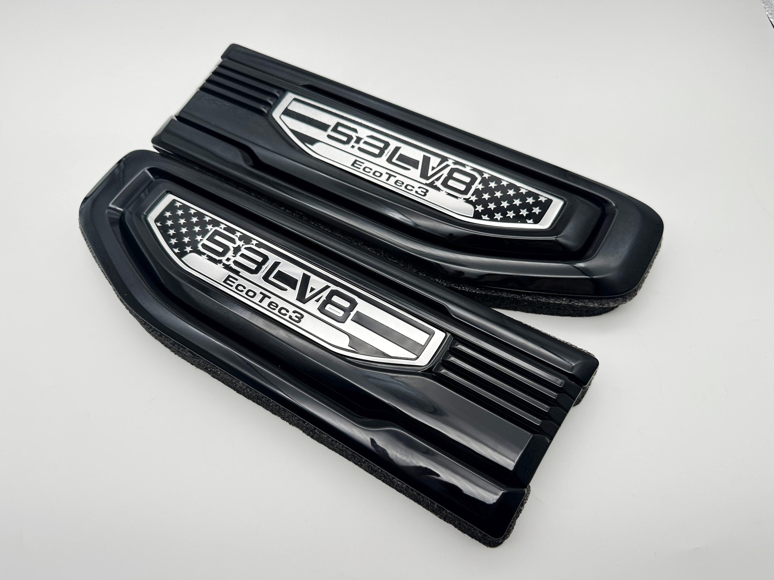 Black emblem Fit For 19-24 GMC Sierra 1500 5.3L V8 Duramax Fender Vent Emblem Kit Black 86532094